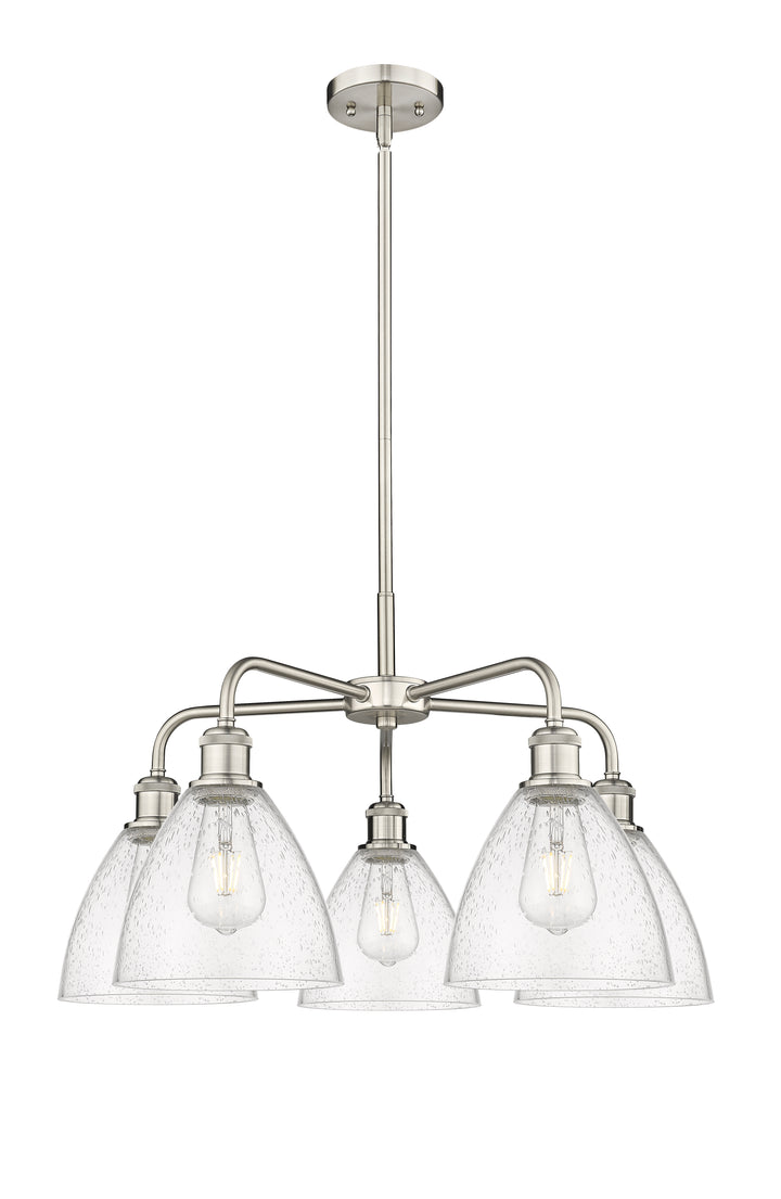 Innovations Lighting Bristol 7.5" Chandelier - Satin Nickel Chandeliers Innovations Lighting Seedy ; Glass Type: Seeded  