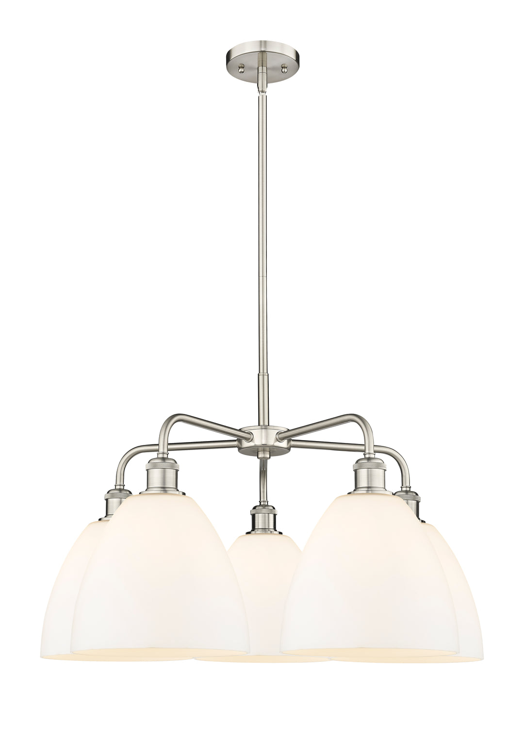 Innovations Lighting Bristol 9" Chandelier Chandeliers Innovations Lighting Satin Nickel Matte White ; Glass Type: White 