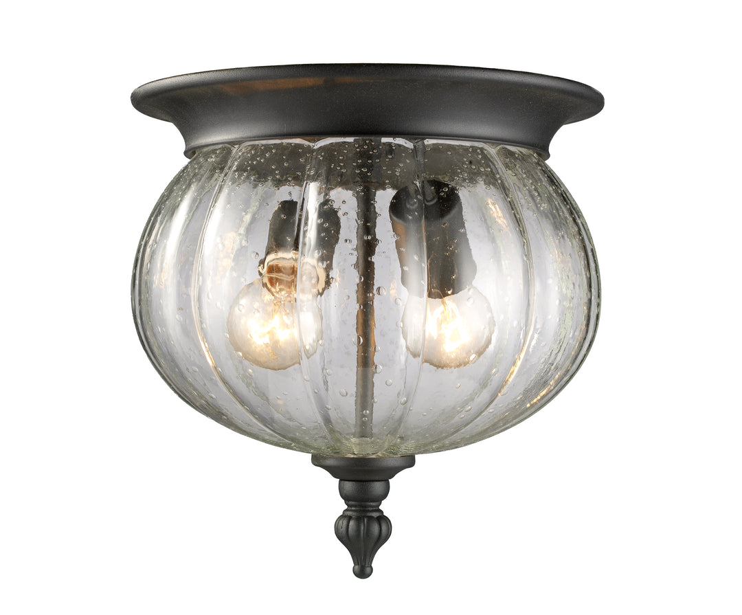 Z-Lite Belmont 516F-BK 2 Light Outdoor Flush Mount