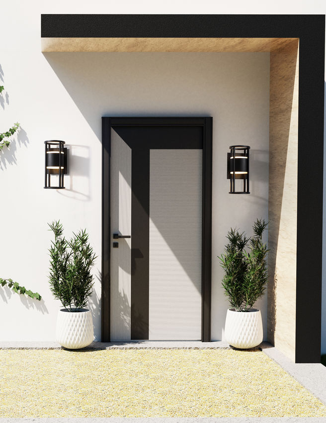 Z-Lite Luca Outdoor Wall Light installed on a home exterior