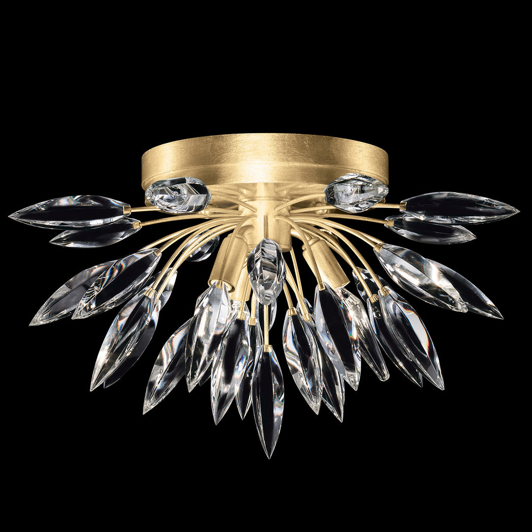 Fine Art Handcrafted Lighting Lily Buds 18.5"W Round Flush Mount in Standard Gold Leaf (881440-1ST)