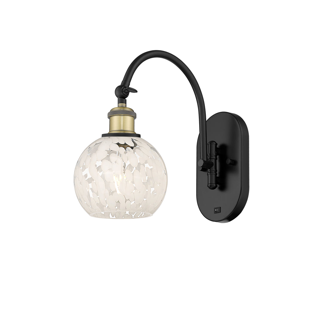 Innovations Lighting White Mouchette 6" Sconce - Black Antique Brass Wall Sconces Innovations Lighting   