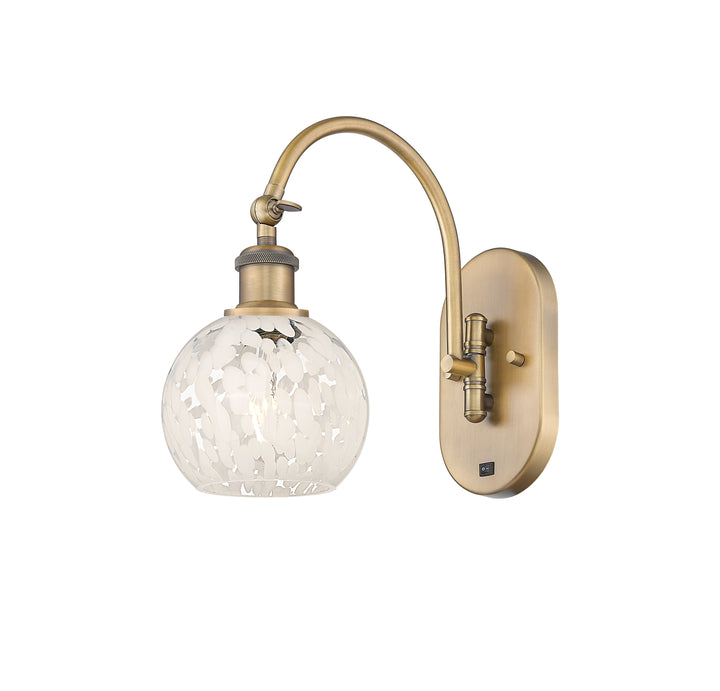 Innovations Lighting White Mouchette 6" Sconce - Brushed Brass Wall Sconces Innovations Lighting   