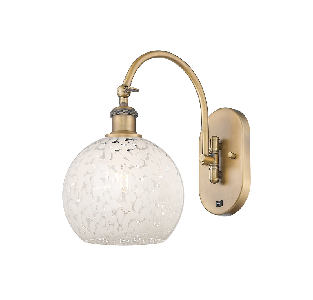 Innovations Lighting White Mouchette 8" Sconce - Brushed Brass