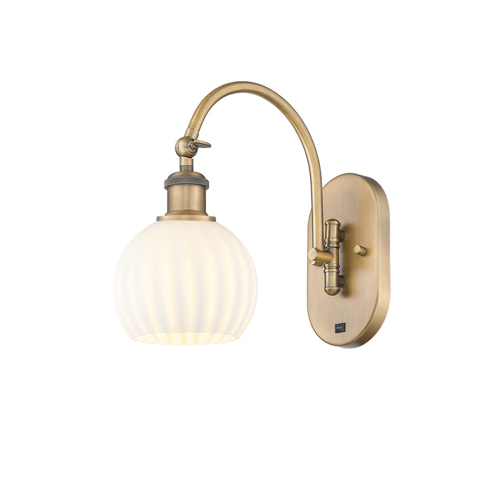 Innovations Lighting White Venetian 6" Sconce - Brushed Brass Wall Sconces Innovations Lighting   