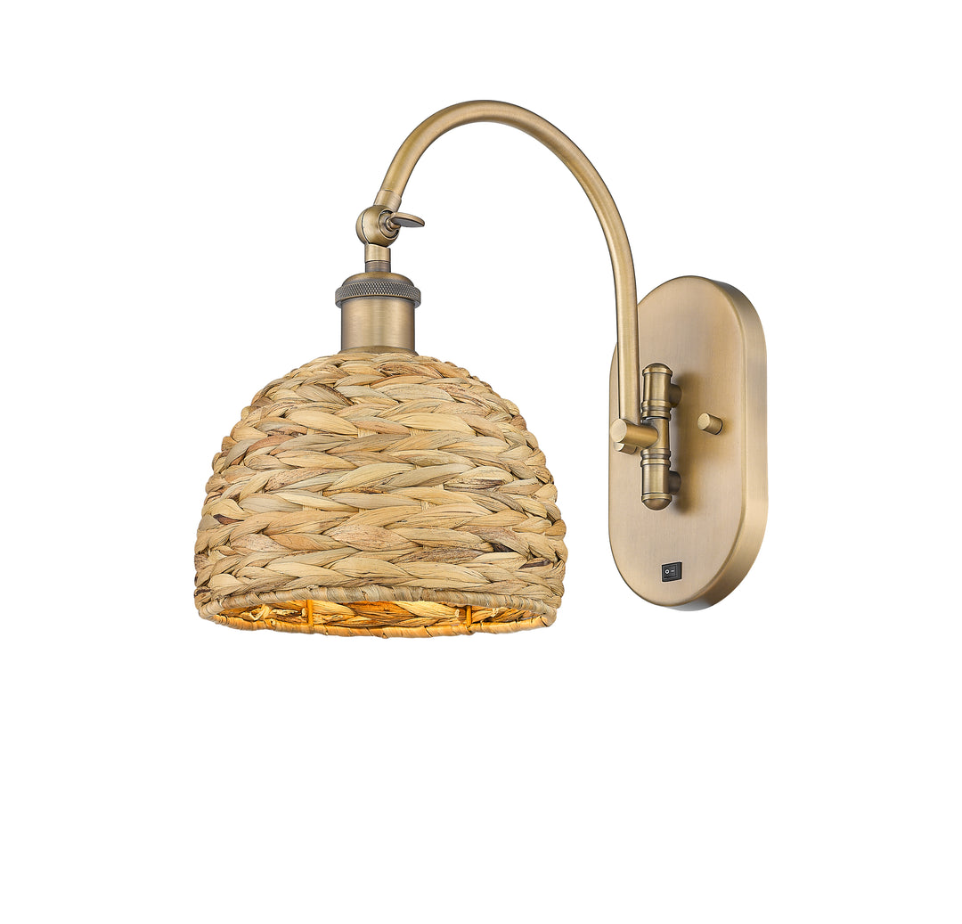 Innovations Lighting Woven Rattan 8" Sconce - Brushed Brass Wall Sconces Innovations Lighting Default Title  