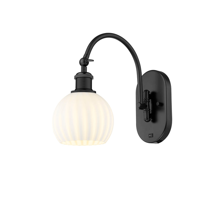 Innovations Lighting White Venetian 6" Sconce - Matte Black Wall Sconces Innovations Lighting   