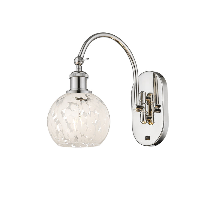 Innovations Lighting White Mouchette 6" Sconce - Polished Nickel Wall Sconces Innovations Lighting   