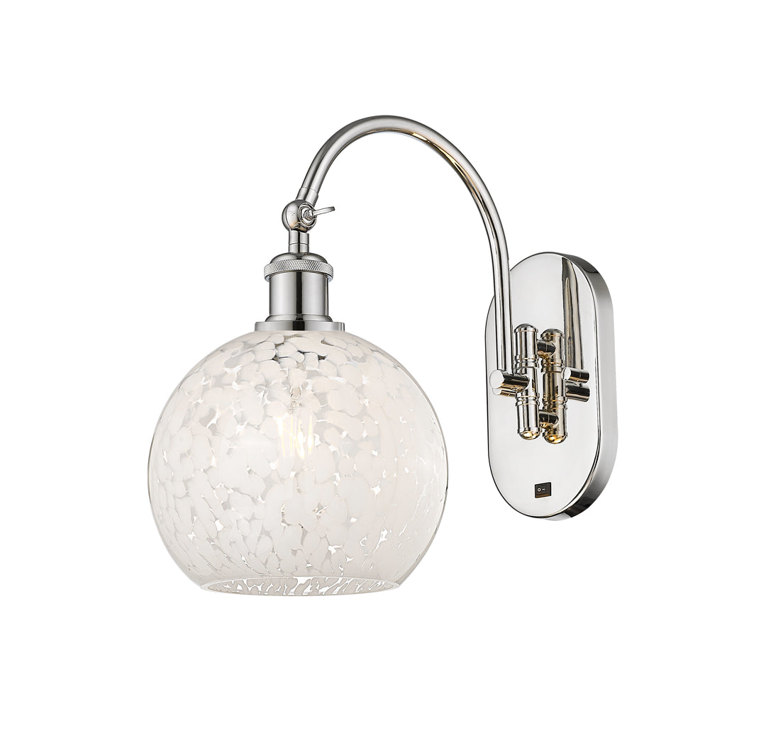 Innovations Lighting White Mouchette 8" Sconce - Polished Nickel