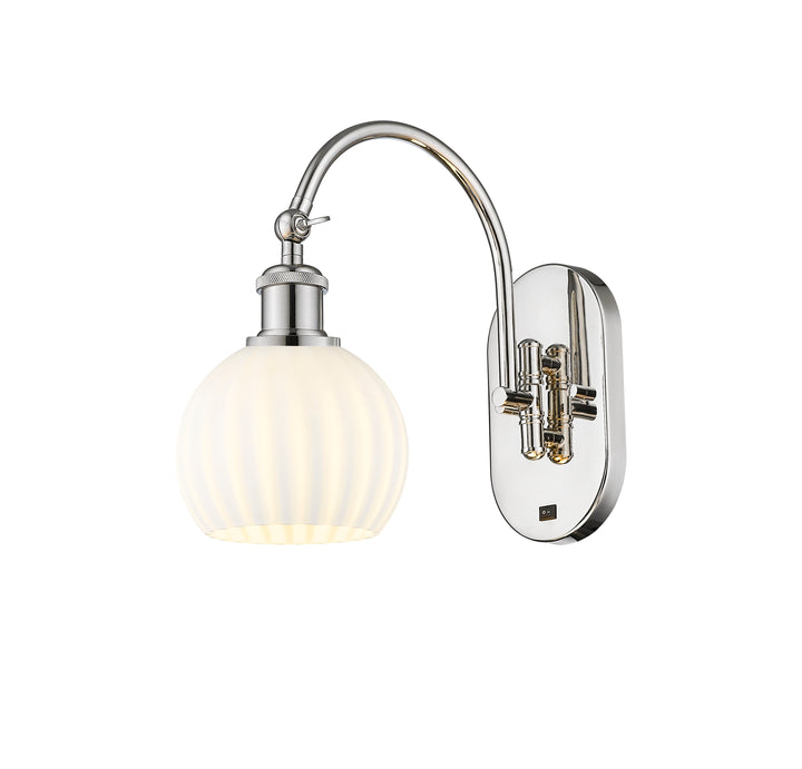 Innovations Lighting White Venetian 6" Sconce - Polished Nickel Wall Sconces Innovations Lighting   