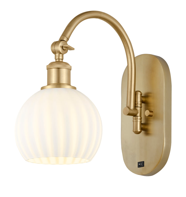 Innovations Lighting White Venetian 6" Sconce - Satin Gold Wall Sconces Innovations Lighting   