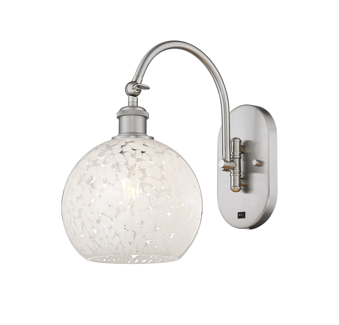 Innovations Lighting White Mouchette 8" Sconce - Brushed Satin Nickel