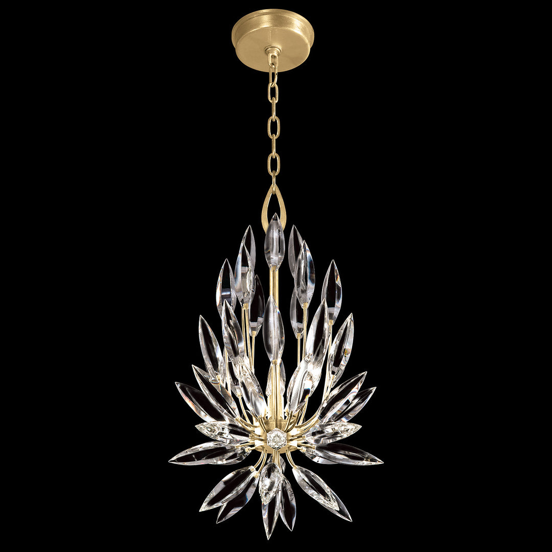 Fine Art Handcrafted Lighting Lily Buds 12"W Round Pendant in Standard Gold Leaf (881540-1ST)