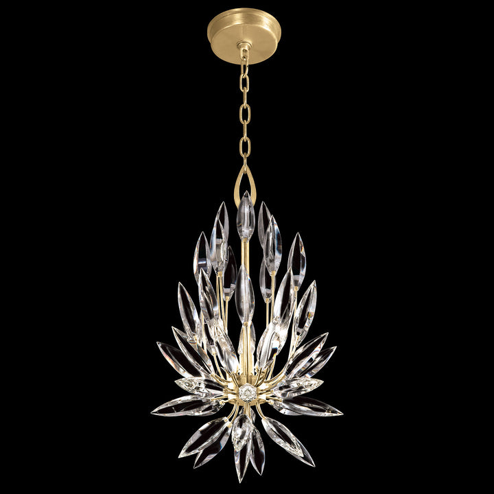Fine Art Handcrafted Lighting Lily Buds 12"W Round Pendant in Standard Gold Leaf (881540-1ST)