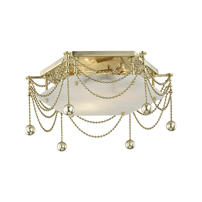 Hudson Valley Lighting Zariah Flush Mount Ceiling Flush Mounts Hudson Valley Lighting Aged Brass  