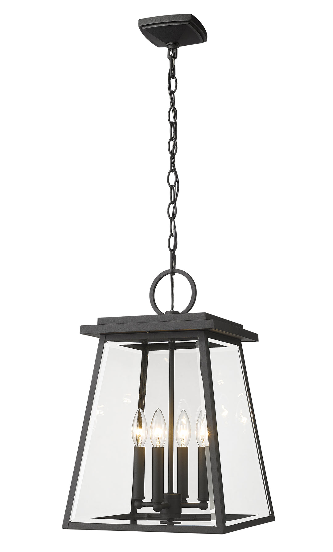 Z-Lite Broughton 521CHB-BK 4 Light Outdoor Chain Mount Ceiling Fixture