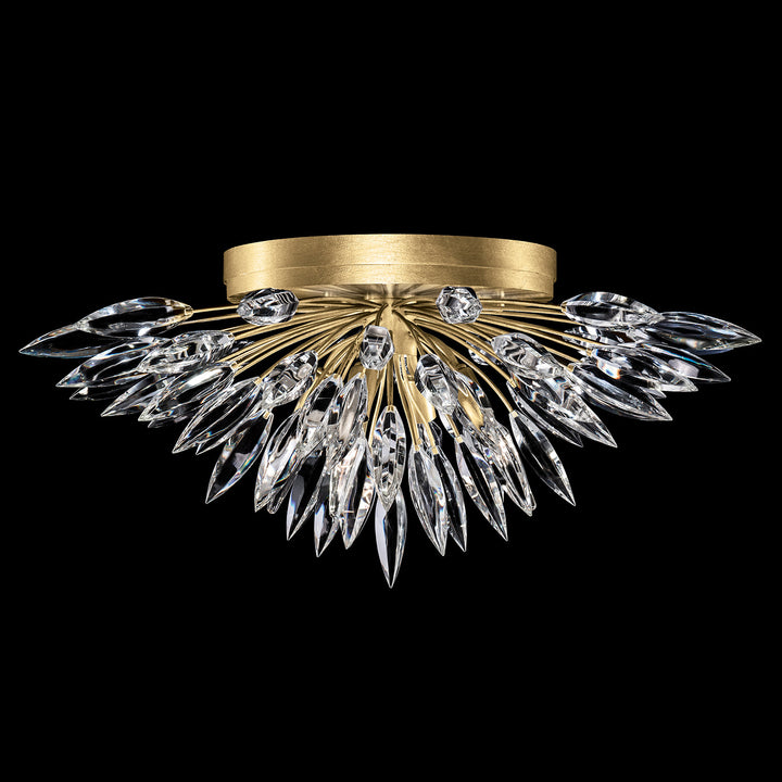 Fine Art Handcrafted Lighting Lily Buds 26"W Round Flush Mount in Standard Gold Leaf (883640-1ST)