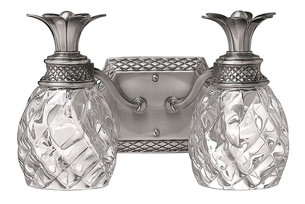 Hinkley Plantation Bath Bar Vanity Lights Hinkley Polished Antique Nickel 6.75x13.0x8.25 