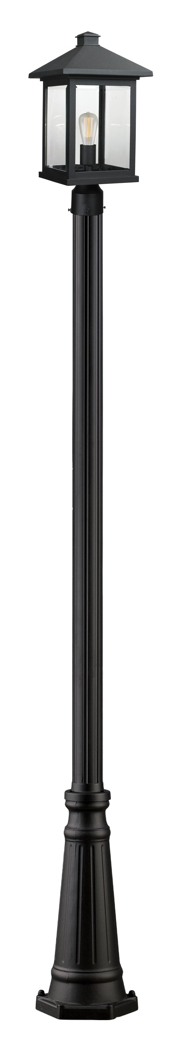 Z-Lite Portland 531PHBR-519P-BK 1 Light Outdoor Post Mounted Fixture