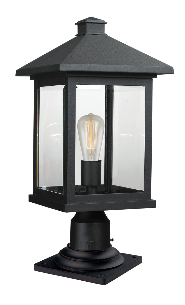 Z-Lite Portland 531PHBR-533PM-BK 1 Light Outdoor Pier Mounted Fixture