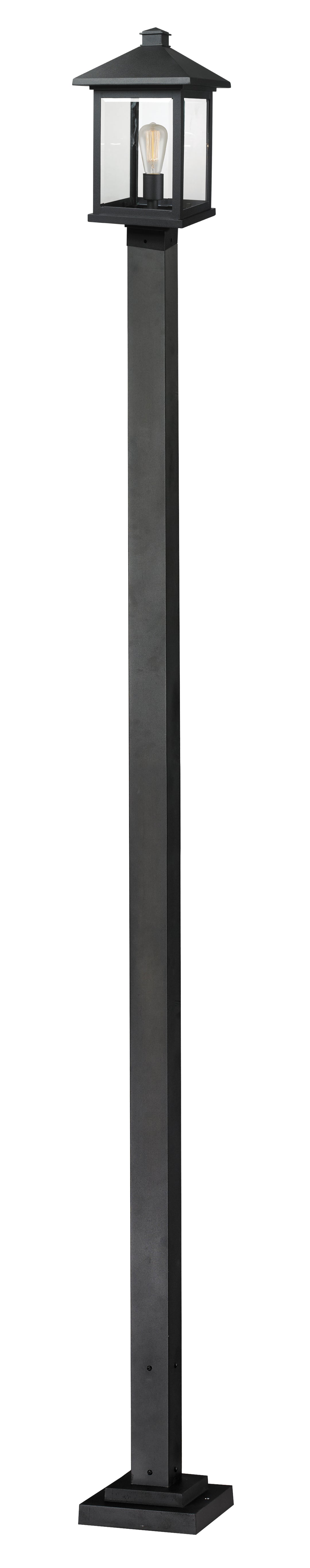 Z-Lite Portland 531PHBS-536P-BK 1 Light Outdoor Post Mounted Fixture