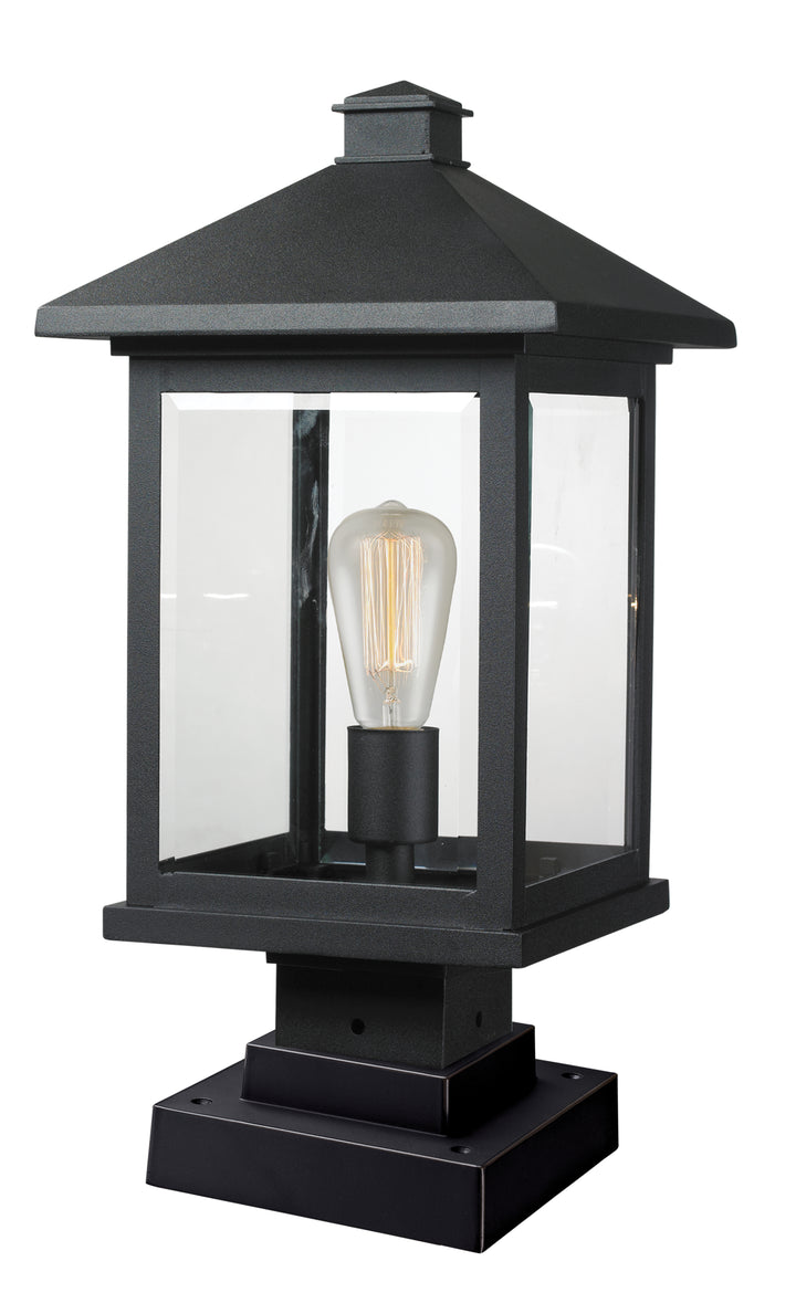 Z-Lite Portland 531PHBS-SQPM-BK 1 Light Outdoor Pier Mounted Fixture
