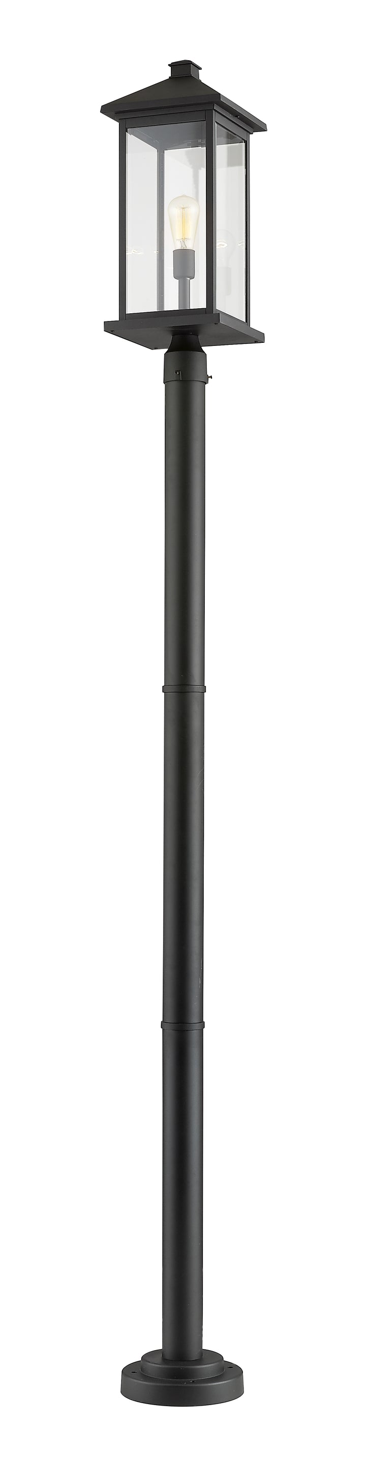 Z-Lite Portland 531PHBXLR-567P-BK 1 Light Outdoor Post Mounted Fixture
