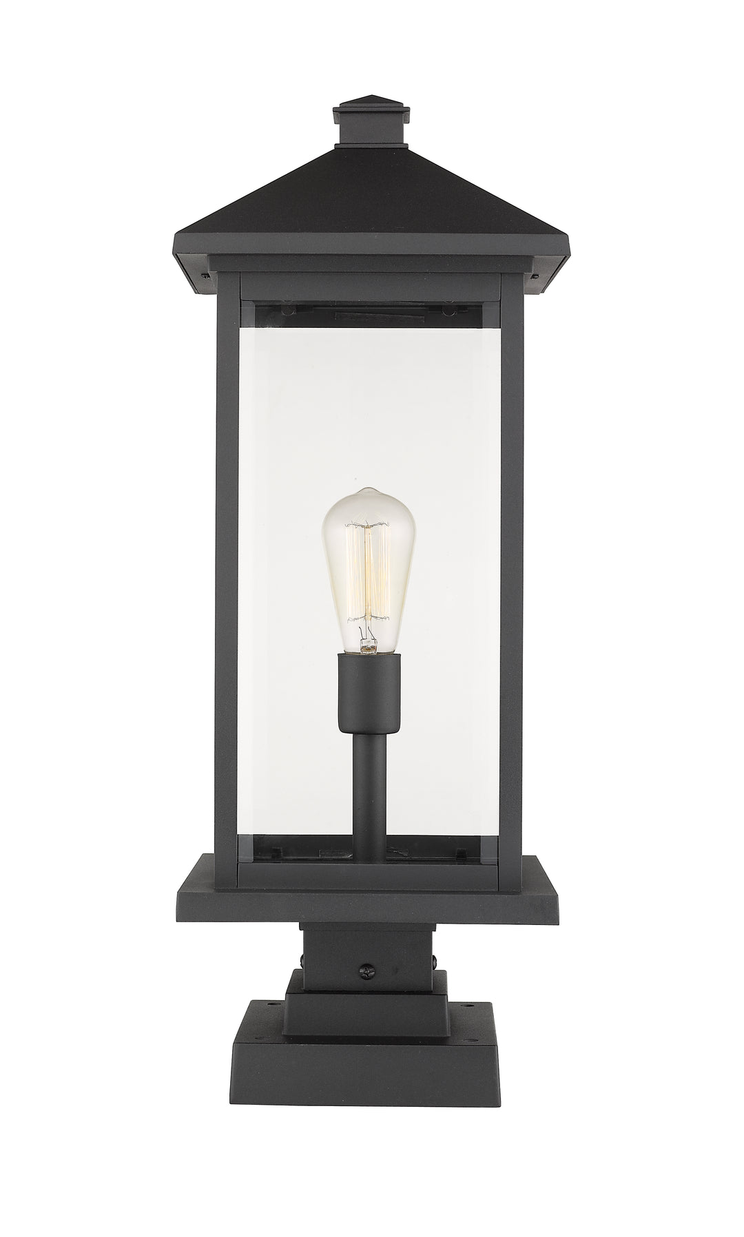 Z-Lite Portland 531PHBXLS-SQPM-BK 1 Light Outdoor Pier Mounted Fixture