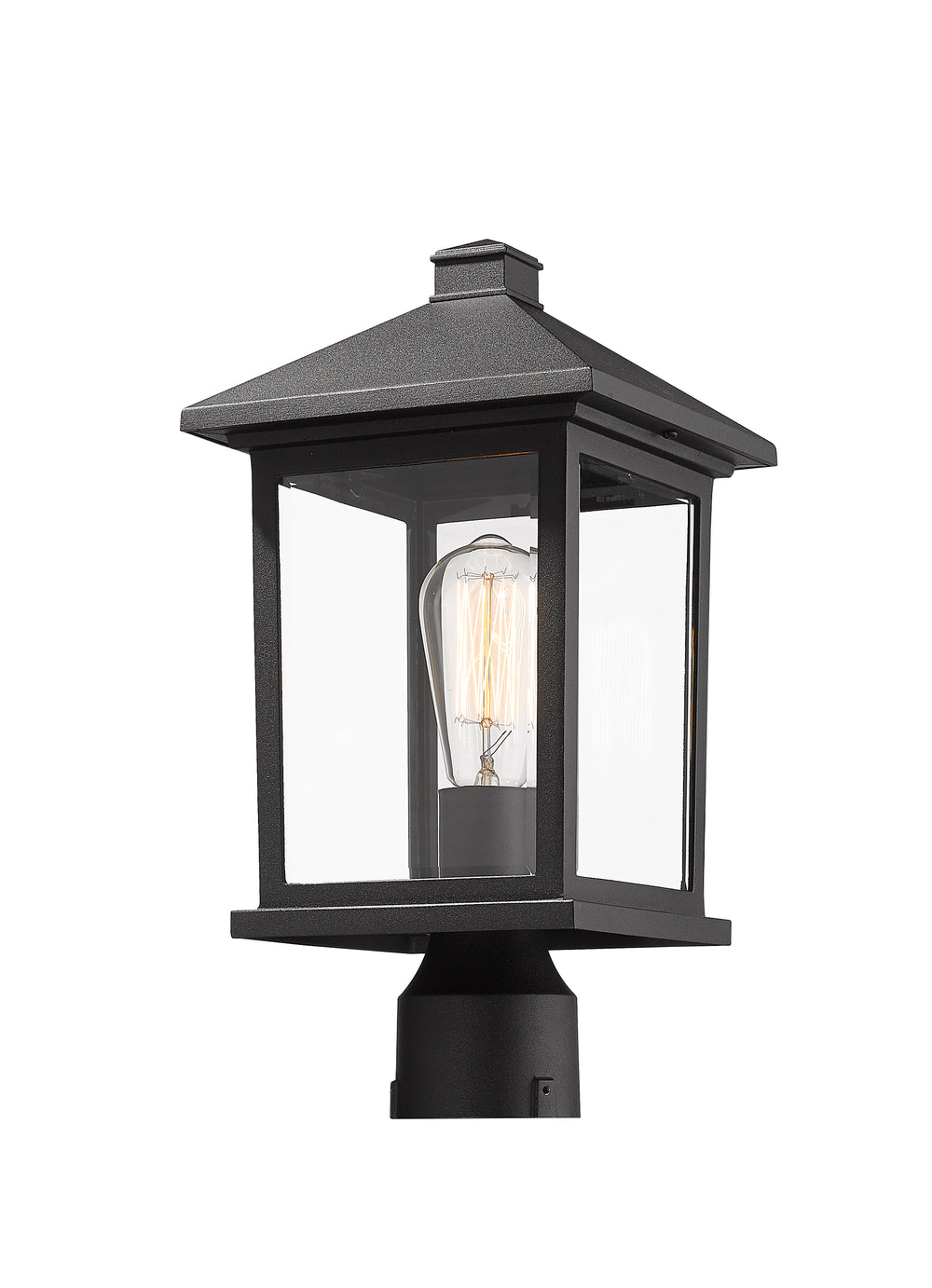 Z-Lite Portland 531PHMR-BK 1 Light Outdoor Post Mount Fixture