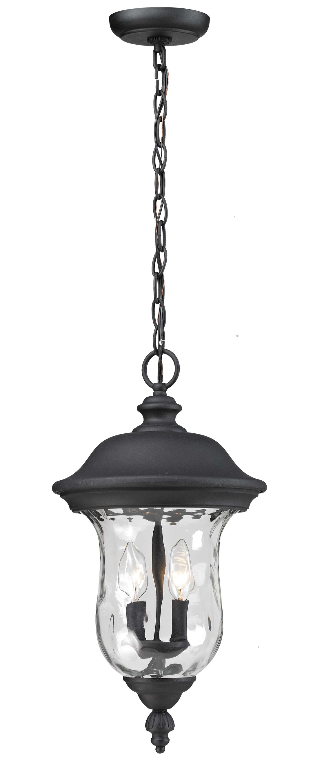 Z-Lite Armstrong 533CHM-BK 2 Light Outdoor Chain Mount Ceiling Fixture
