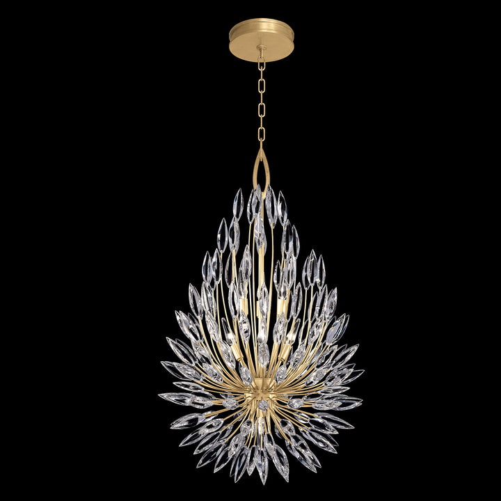 Fine Art Handcrafted Lighting Lily Buds 24"W Round Pendant in Standard Gold Leaf (883840-1ST)