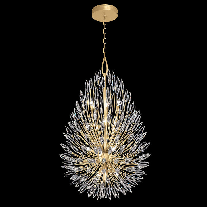 Fine Art Handcrafted Lighting Lily Buds 33.5"W Round Pendant in Standard Gold Leaf (883940-1ST)