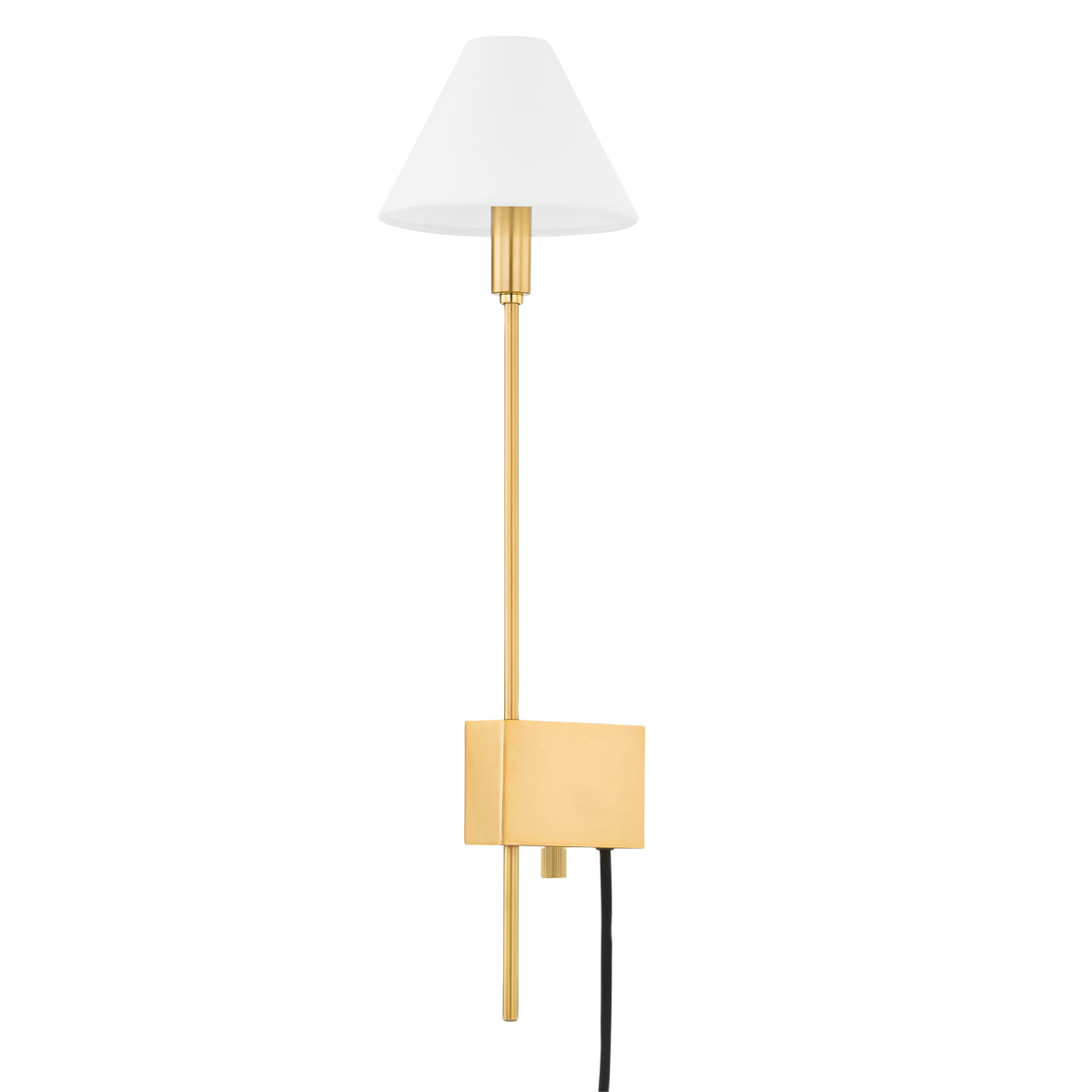 Hudson Valley Lighting TEANECK Plug-in Sconce Sconce Hudson Valley Lighting Aged Brass  