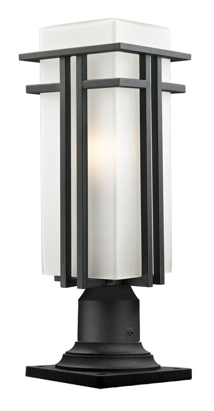 Z-Lite Abbey 549PHBR-533PM-BK 1 Light Outdoor Pier Mounted Fixture