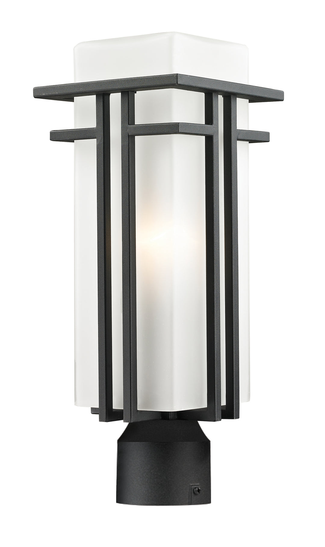 Z-Lite Abbey 549PHM-BK-R 1 Light Outdoor Post Mount Fixture