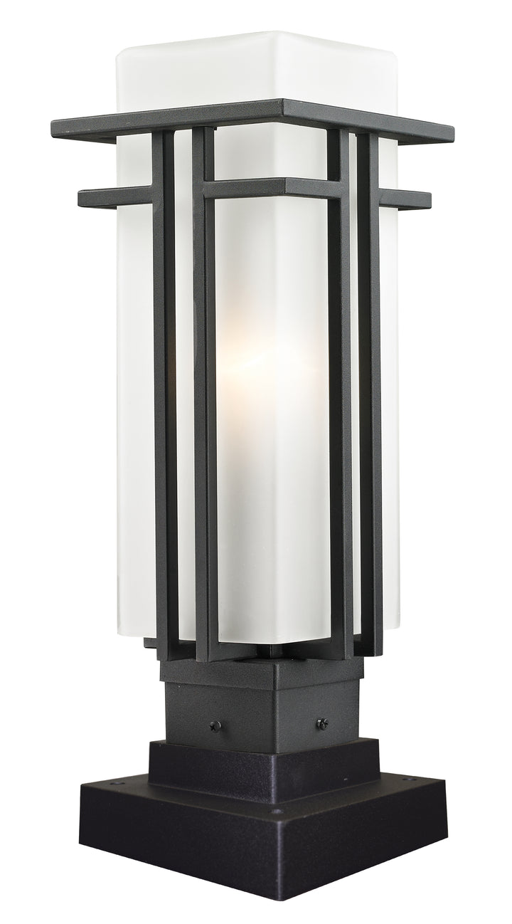 Z-Lite Abbey 549PHM-SQPM-BK 1 Light Outdoor Pier Mounted Fixture