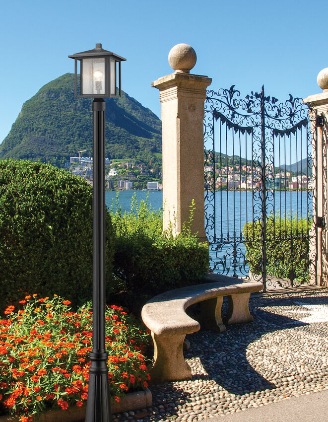 Z-Lite Aspen Outdoor Post & Pier Mount Light installed on a home exterior