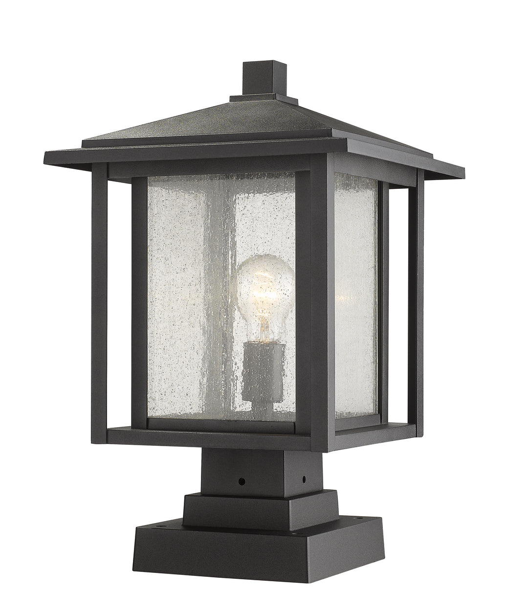 Z-Lite Aspen 554PHBS-SQPM-BK 1 Light Outdoor Pier Mounted Fixture