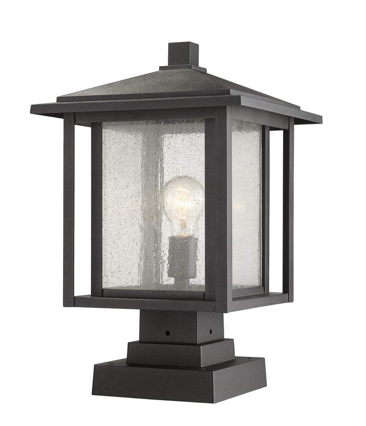Z-Lite Aspen 554PHBS-SQPM-BK 1 Light Outdoor Pier Mounted Fixture