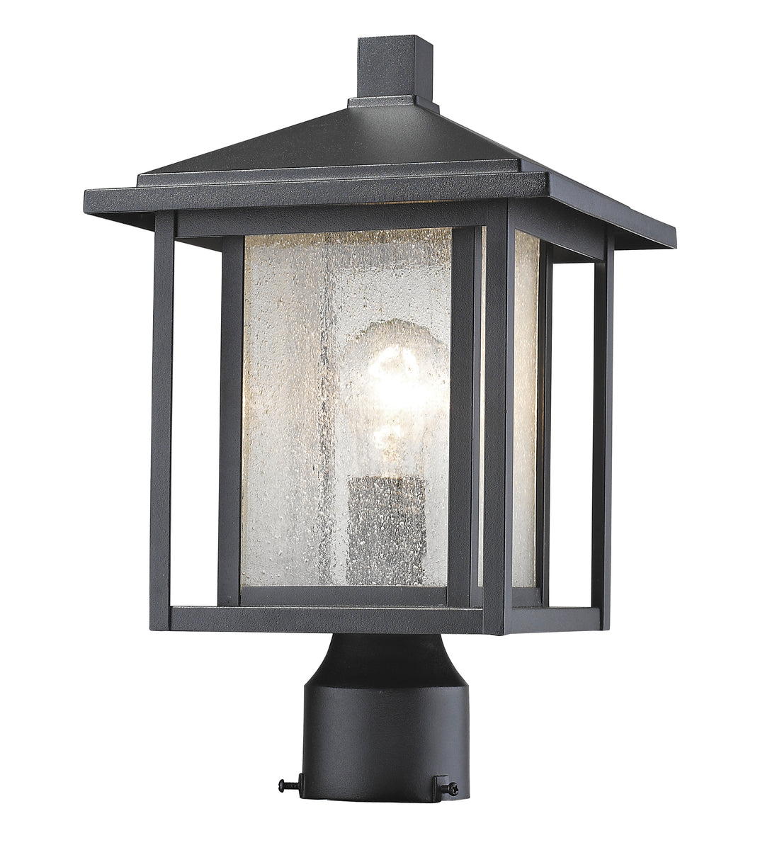 Z-Lite Aspen 554PHM-BK 1 Light Outdoor Post Mount Fixture