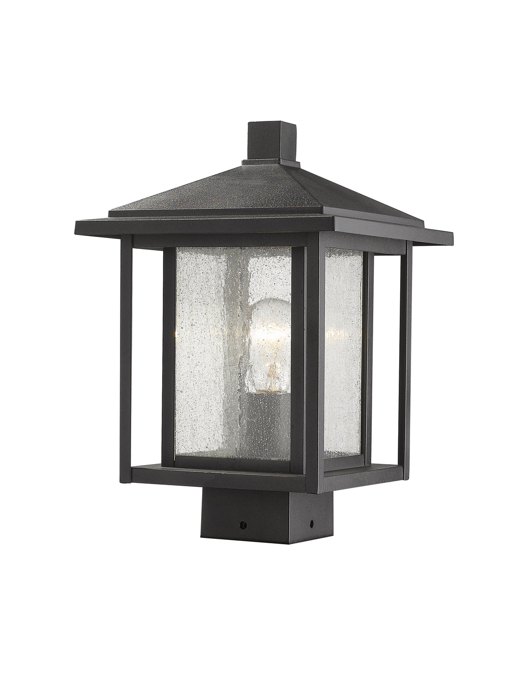 Z-Lite Aspen 554PHMS-BK 1 Light Outdoor Post Mount Fixture