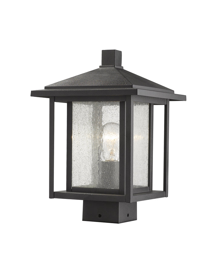 Z-Lite Aspen 554PHMS-BK 1 Light Outdoor Post Mount Fixture