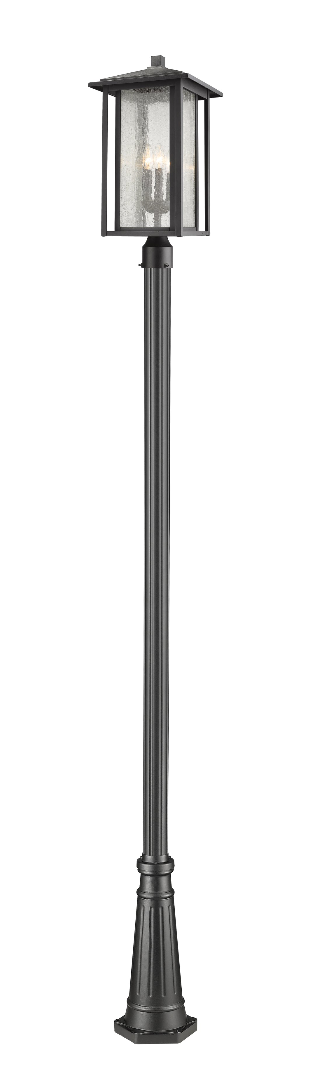 Z-Lite Aspen 554PHXLR-519P-BK 3 Light Outdoor Post Mounted Fixture