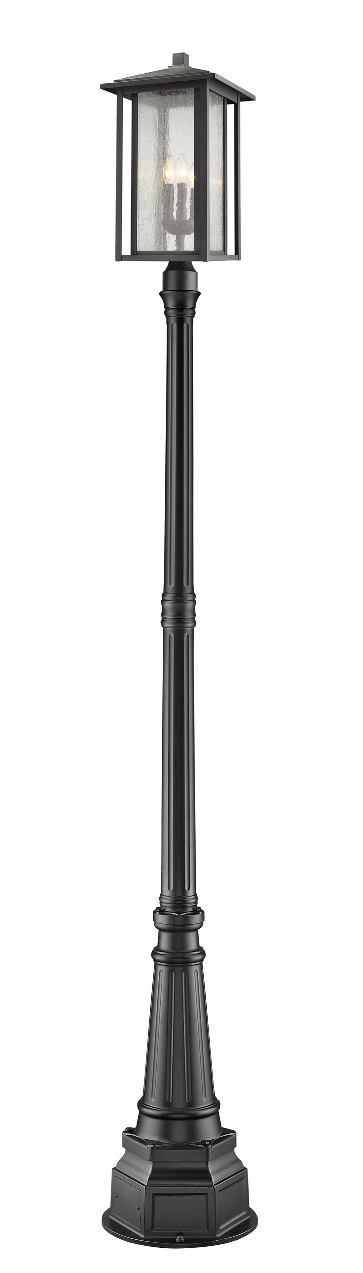 Z-Lite Aspen 554PHXLR-564P-BK 3 Light Outdoor Post Mounted Fixture