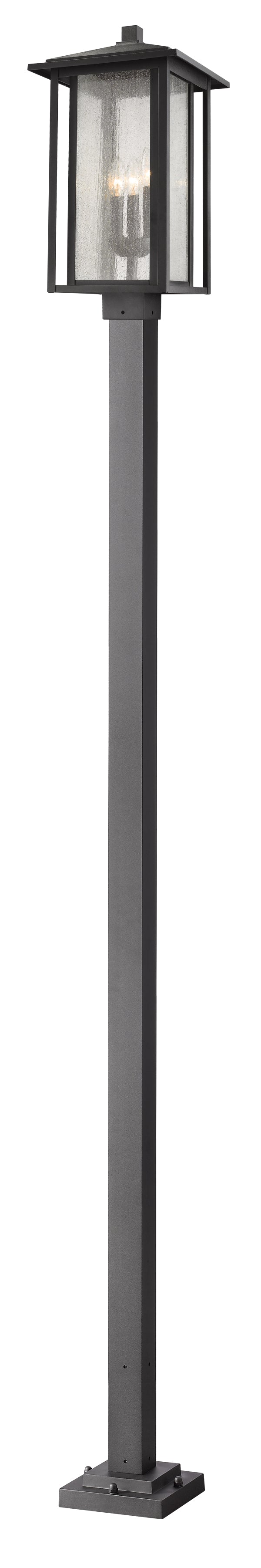 Z-Lite Aspen 554PHXLS-536P-BK 3 Light Outdoor Post Mounted Fixture