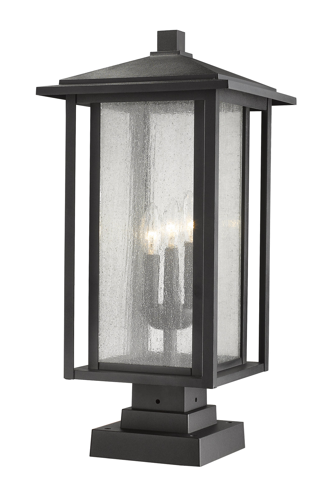 Z-Lite Aspen 554PHXLS-SQPM-BK 3 Light Outdoor Pier Mounted Fixture