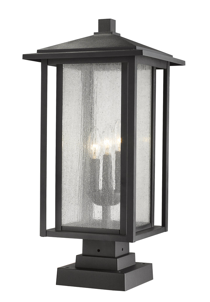 Z-Lite Aspen 554PHXLS-SQPM-BK 3 Light Outdoor Pier Mounted Fixture