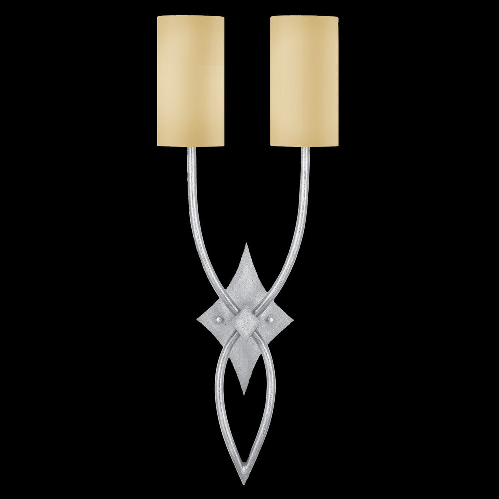 Fine Art Handcrafted Lighting Allegretto 31"H Sconce in Silver Leaf with Brown Highlights (437450ST)