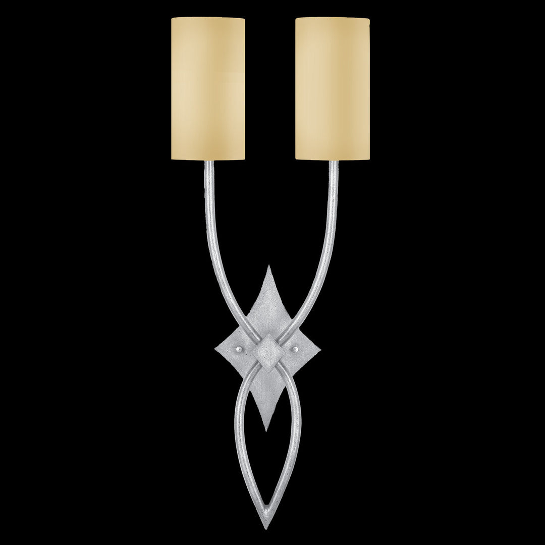 Fine Art Handcrafted Lighting Allegretto 31"H Sconce in Silver Leaf with Brown Highlights (437450ST)