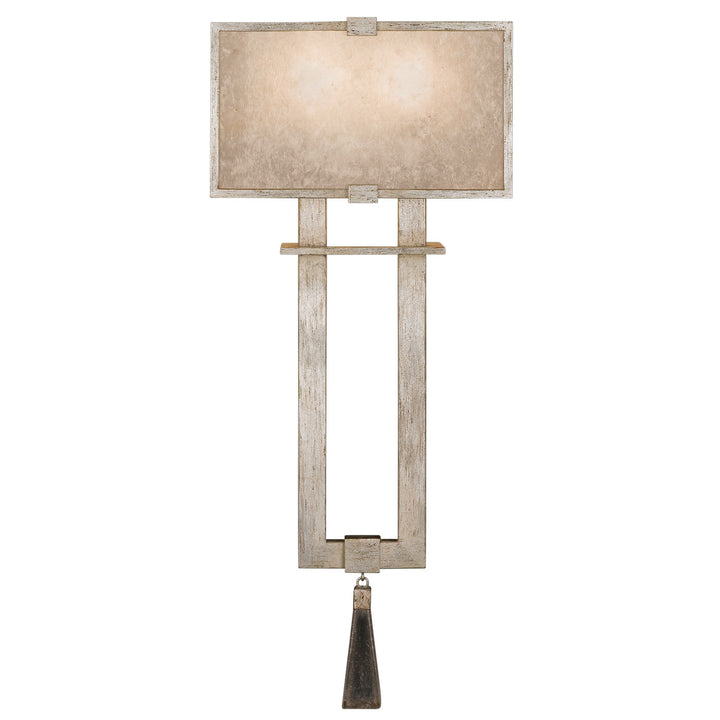 Fine Art Handcrafted Lighting Singapore Moderne 24"H Sconce in Warm Muted Silver Leaf (600550-2ST)